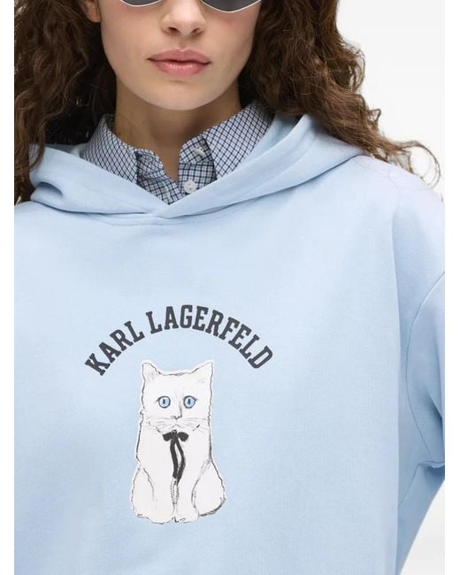 Karl Lagerfeld Blue Ikon Choupette Hoodie
