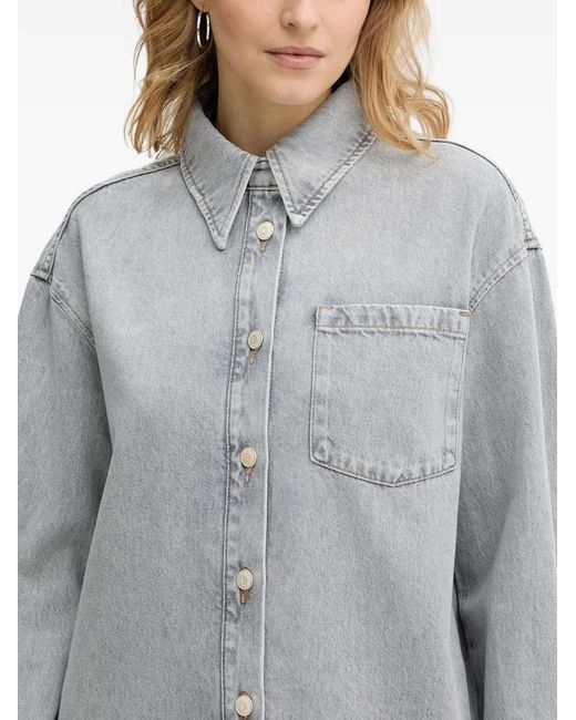 Marc O' Polo Gray Button Mini Shirt Dress