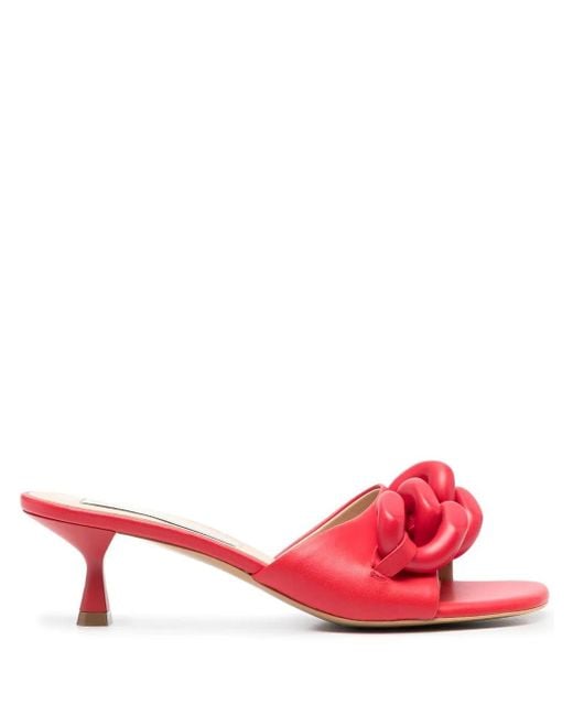 Stella McCartney Pink Chain Link-Detail Sandals