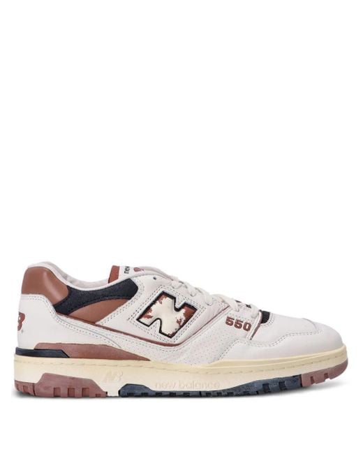 New Balance 550 In White/brown/black Leather for men