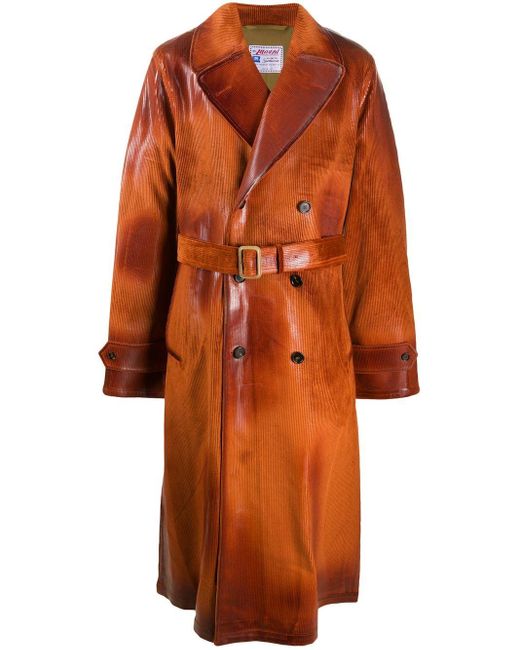 Marni Orange Heavy Waxed Corduroy Coat for men