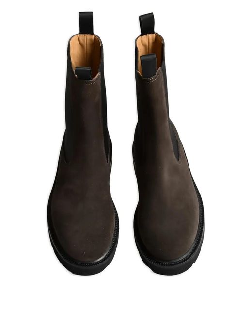 Henderson Black Suede Pull-Tab Boots