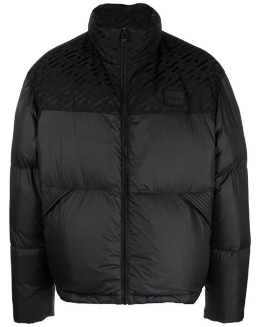 Versace Black Zip-Fastening Padded Jacket for men