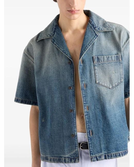 Prada Denim Overhemd in het Blue voor heren