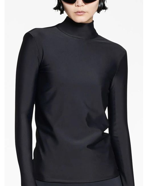 Balenciaga Blue Long-Sleeve Turtleneck T-Shirt
