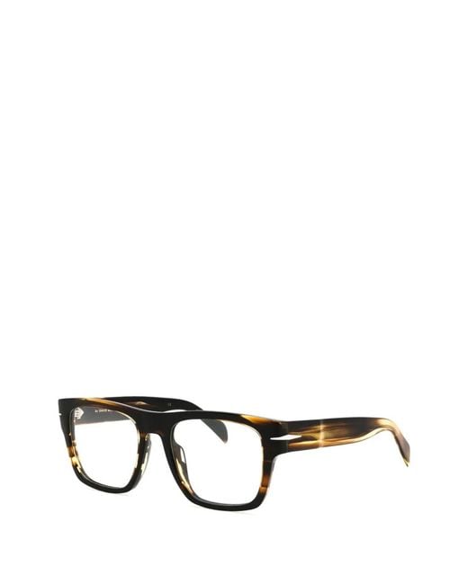 David Beckham Black Square-Frame Glasses for men