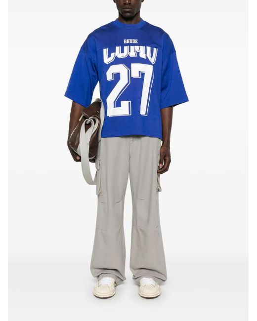 Rhude Blue Como T-Shirt for men