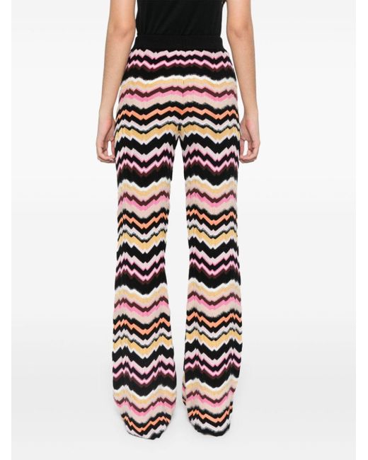 Missoni White Greek Zig Zag-Motif Trousers