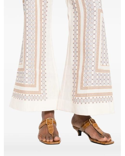 Zimmermann White Patterned Collection Trousers