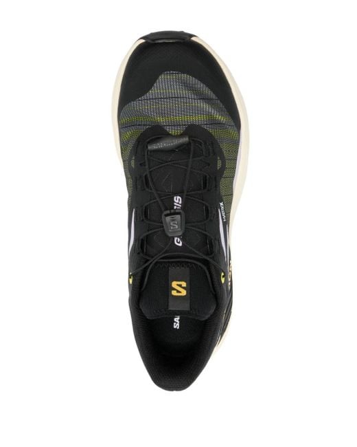 Salomon Black Schwarze panel mesh sneakers