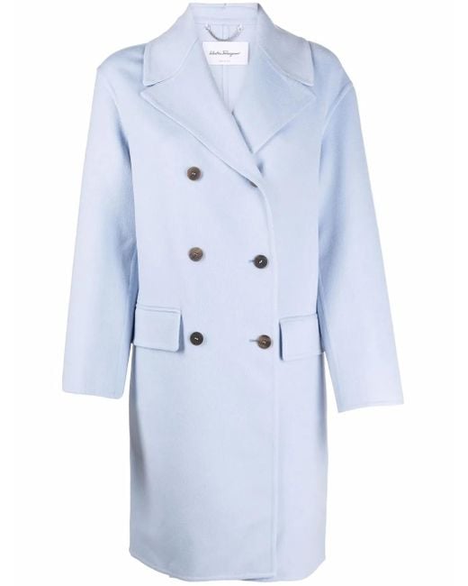 Ferragamo ボタン ダブルコート Blue