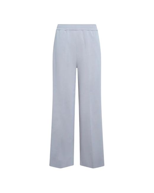 CFCL Blue Ribbed-Knit Wide-Leg Trousers