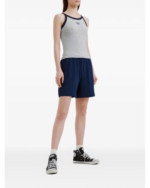 Chocoolate Blue Drawstring Embroidered Shorts