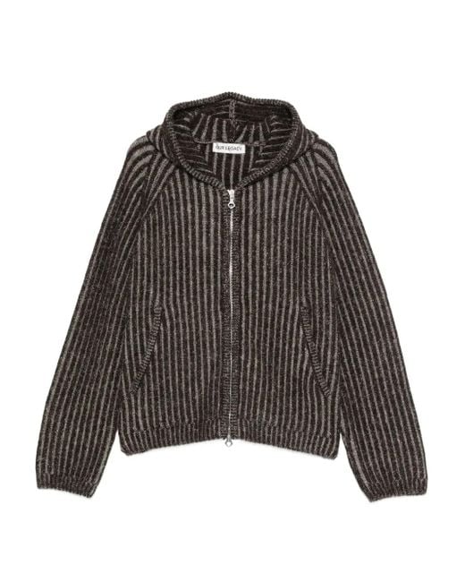 Our Legacy Black Striped Hooded Cardigan for men