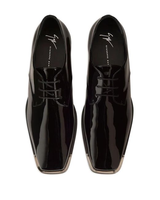 Giuseppe Zanotti Black Westport Patent-Leather Lace-Up Shoes for men