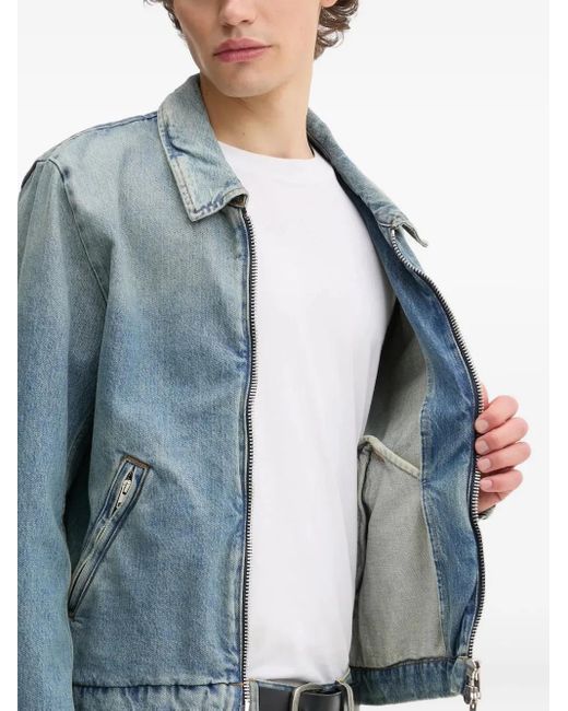 Won Hundred Blue Zip-Front Denim Jacket for men