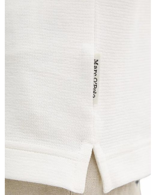 Marc O' Polo White V-Neck Textured-Finish T-Shirt for men