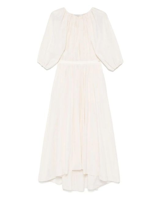 Philosophy Di Lorenzo Serafini White Puff-Sleeve Maxi Dress