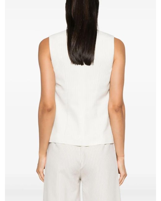 MITILIANE COUTURE White Pinstriped Vest