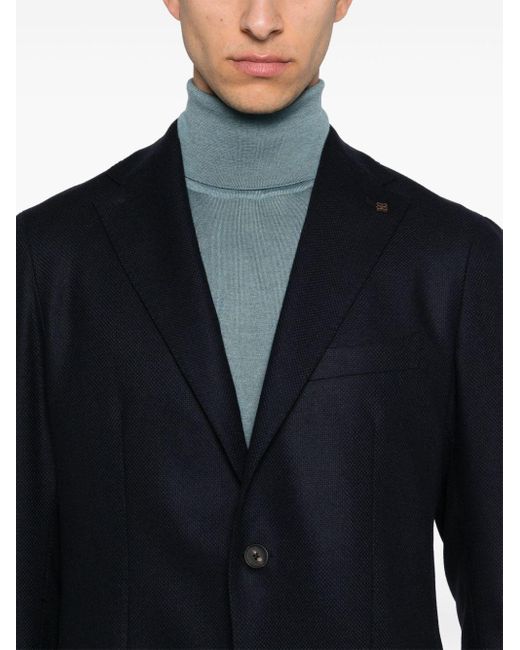 Tagliatore Blue Single-Breasted Blazer for men