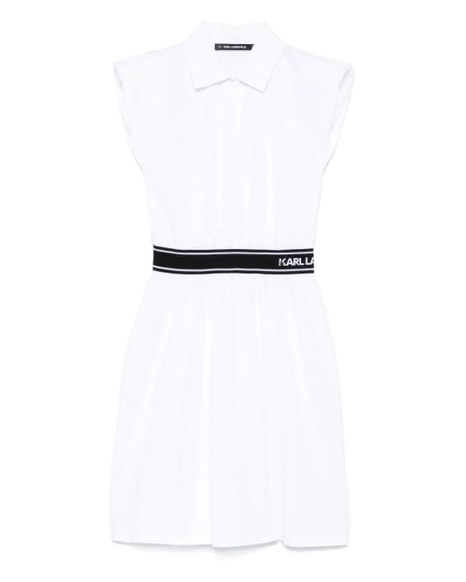 Karl Lagerfeld White Minikleid Mit Polokragen