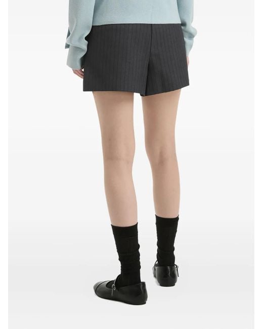 B+ AB Black Stripe-Pattern Shorts