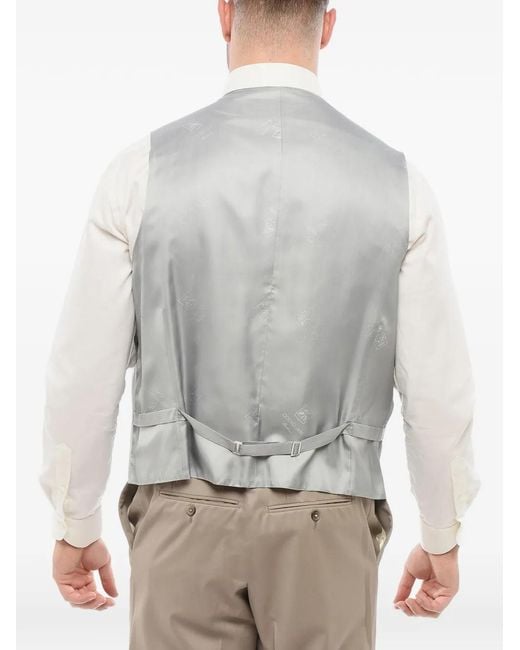 Corneliani White Mantua Single-Breasted Waistcoat for men