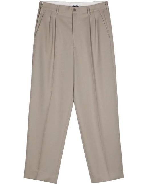 Magliano Gray Pleat-Detail Trousers for men