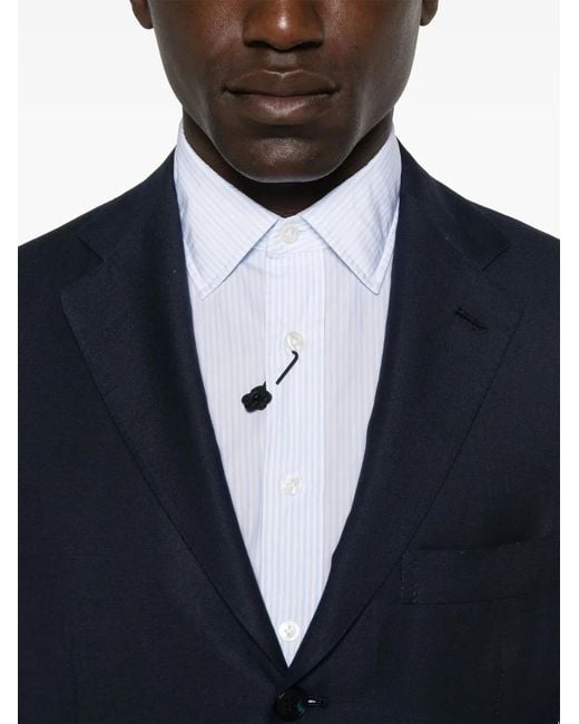 Kiton Blue Single-Breasted Blazer for men