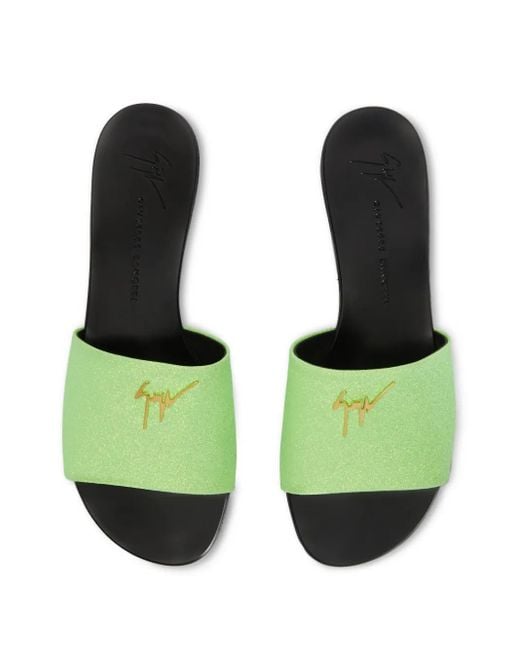Giuseppe Zanotti Green Shirley Glitter Sandals