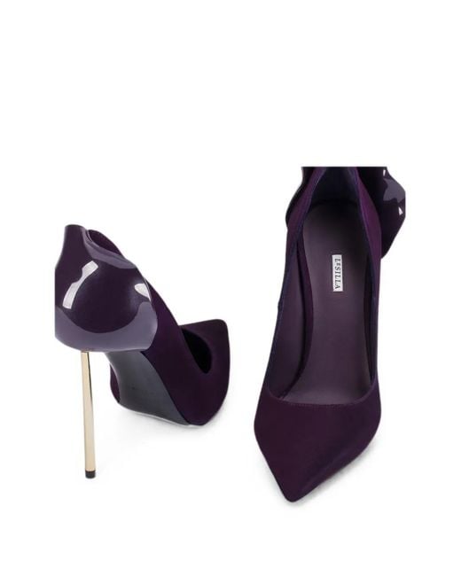 Le Silla Purple Petalo Suede Pumps