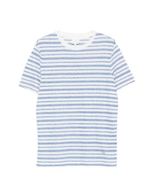A.P.C. Blue T-Shirt Ray À Rayures for men