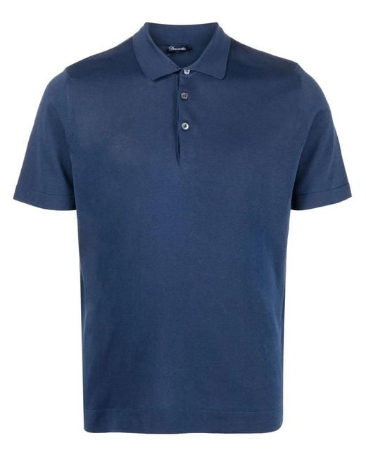 Drumohr Blue Frosted Polo Shirt for men