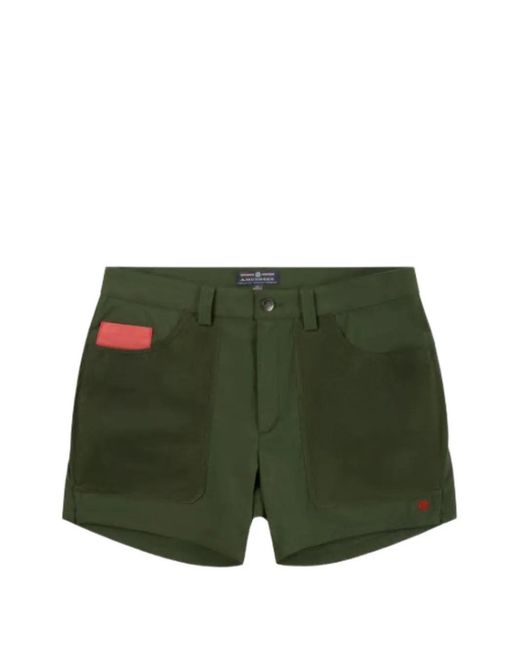 Amundsen Green Patch Pocket Shorts for men