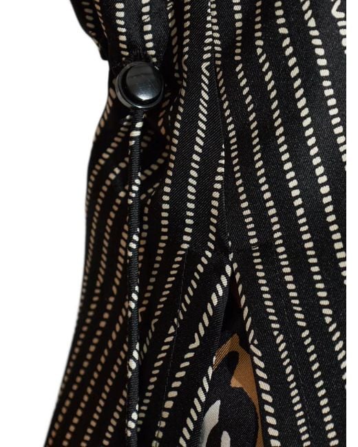 Max Mara Black Striped Drawstring Top