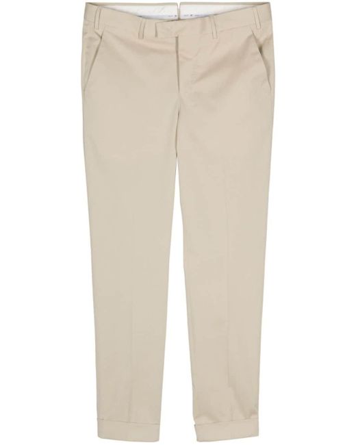 Pantalones chinos con corte slim PT Torino de hombre de color Natural