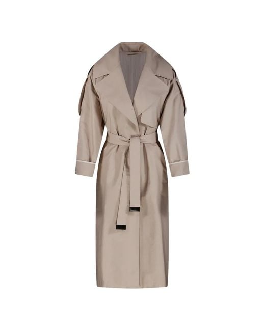 Max Mara Natural Trench À Taille Ceinturée