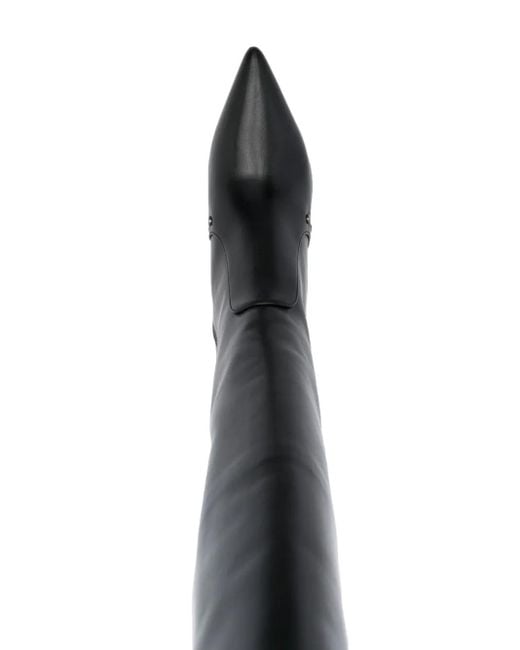 Stuart Weitzman Black Thigh-High Leather Boots