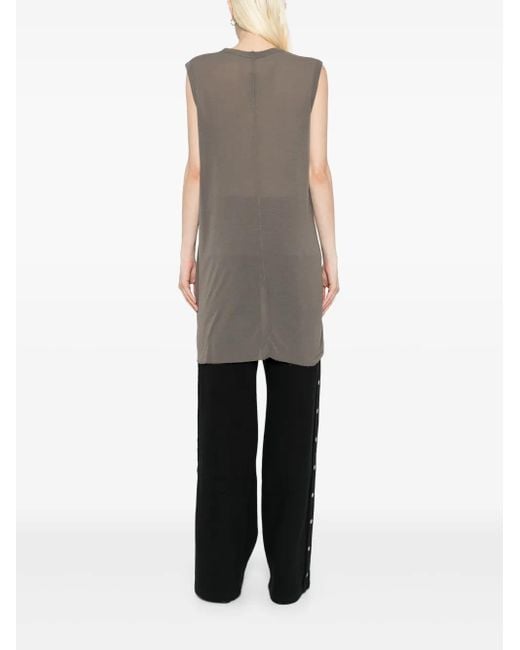 Rick Owens Gray V-Neck Vest