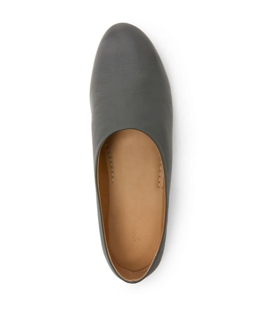 Marsèll Gray Coltellaccio Leather Ballerina Shoes for men