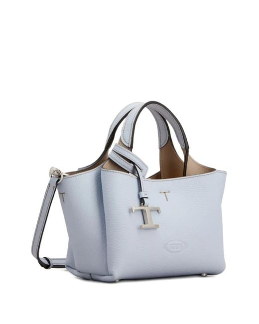 Tod's Blue Mini Leather Tote Bag
