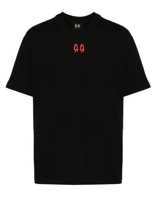 44 Label Group Black Lasered Cotton T-Shirt