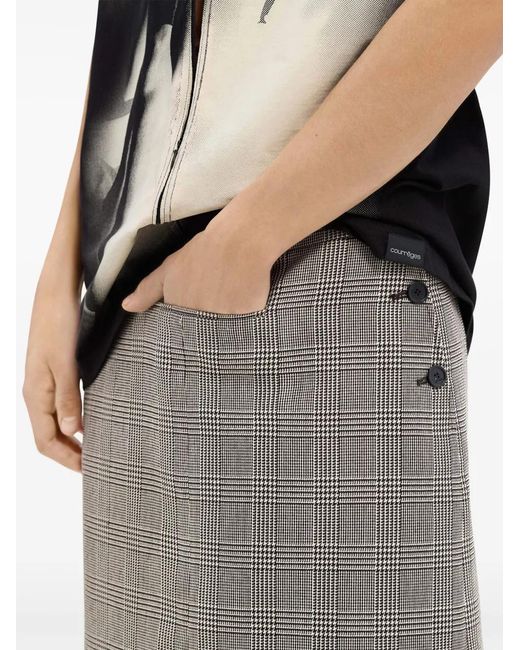 Courreges Gray Prince Of Wales Skirt for men