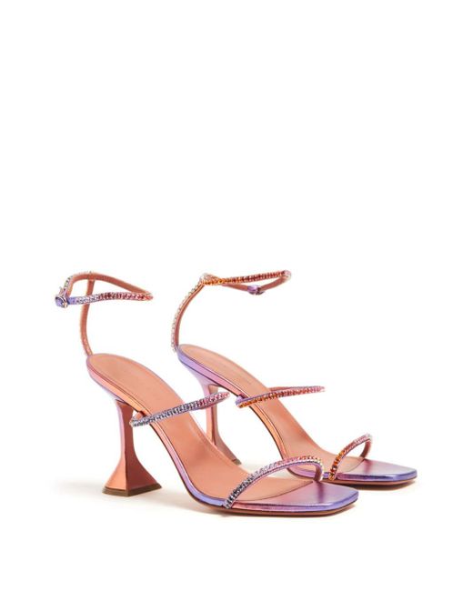 AMINA MUADDI Pink Gilda 95mm Crystal-embellished Sandals