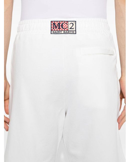Short de sport en coton à logo brodé Mc2 Saint Barth pour homme en coloris White