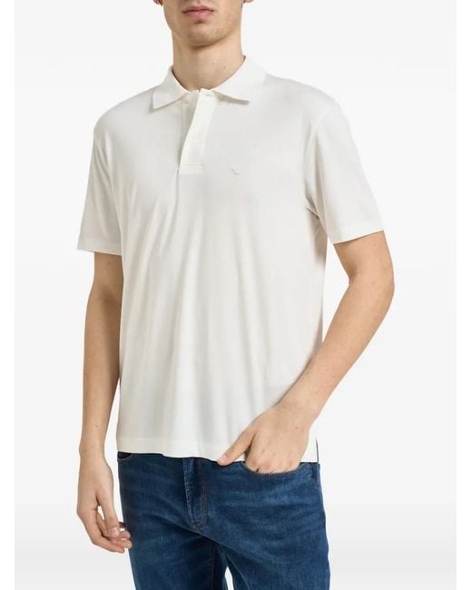Emporio Armani White Buttoned Polo Shirt for men