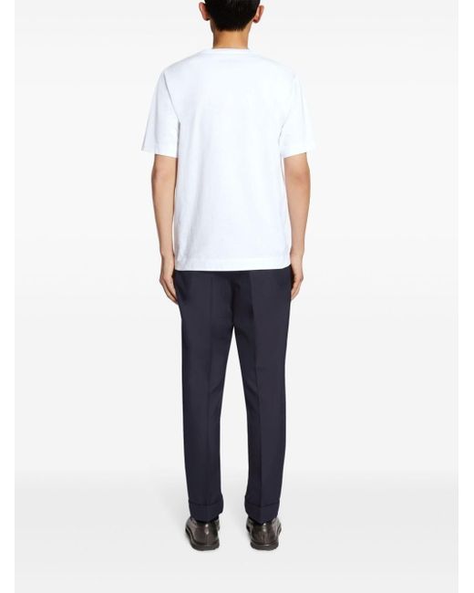 Dries Van Noten White Crew-neck Cotton T-shirt for men