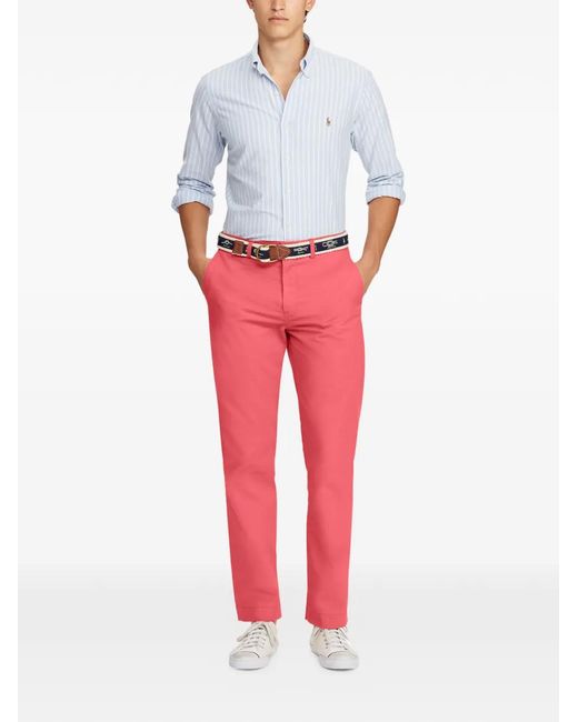 Polo Ralph Lauren White Striped Embroidered Shirt for men