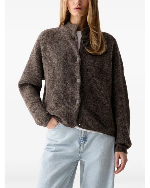 Gestuz Black Alphagz Button-Up Knit Cardigan