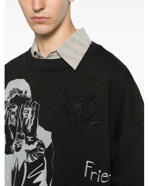 Song For The Mute Black Graphic-Print Sweatshirt for men
